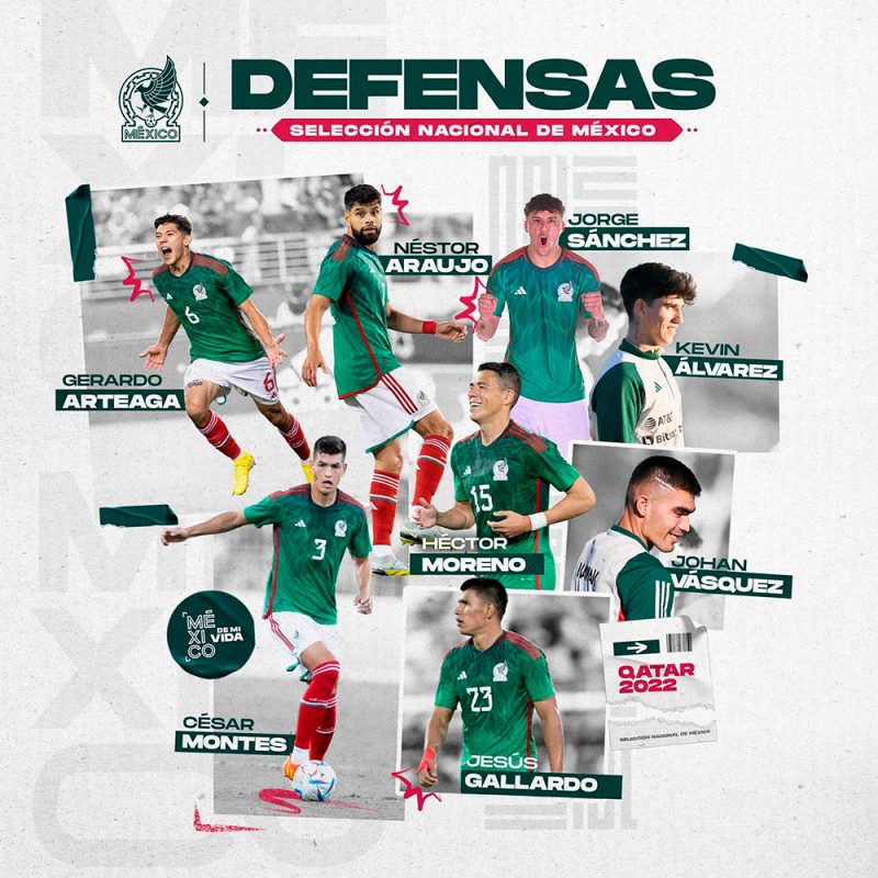 Defensas de la Selección Mexicana convocados a Qatar