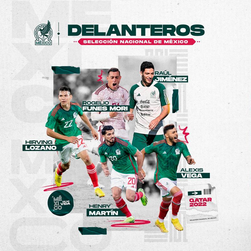 Delanteros de la Selección Mexicana convocados a Qatar